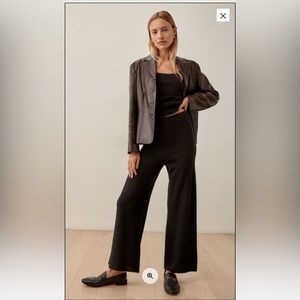 NWT Reformation Dara Cashmere Black Pant Size S